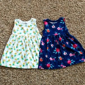 Old Navy 6-12m pineapple/floral dresses